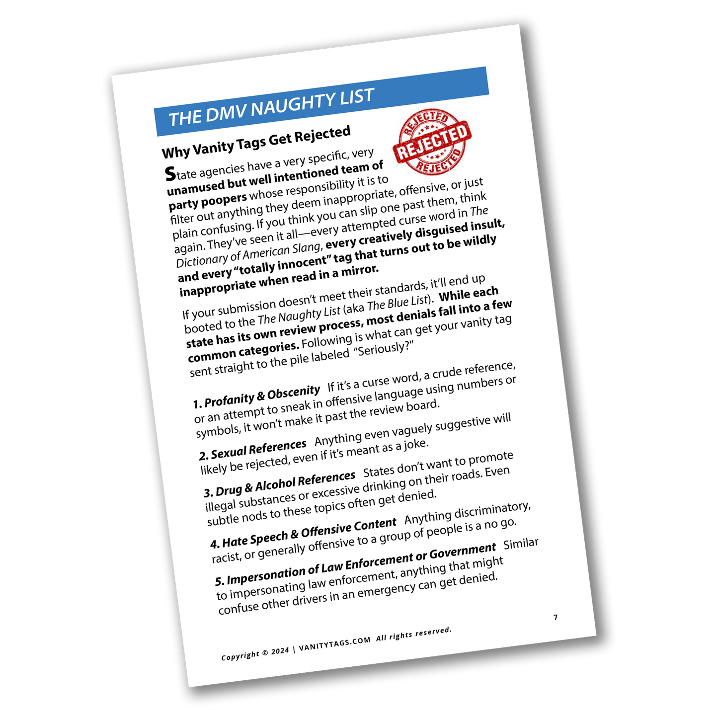 Vanity Tag eBook